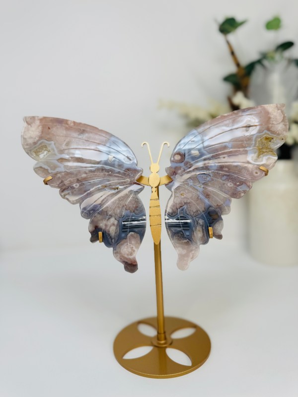 Black Flower Agate - Butterfly Wings