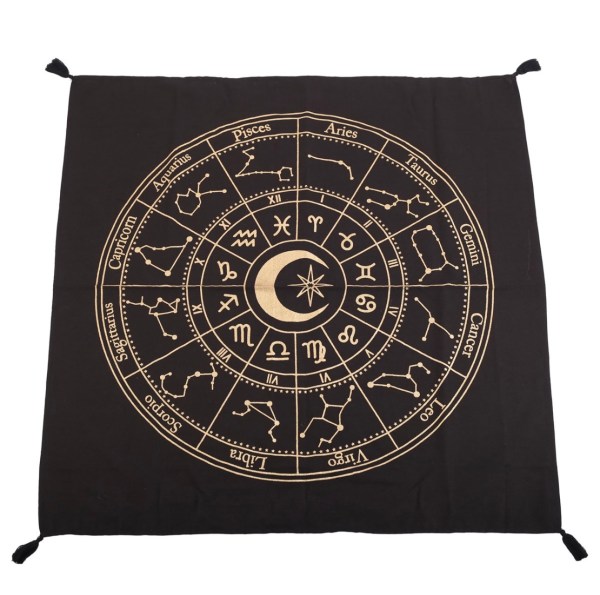 72X72cm Black Astrology Wheel Altar Cloth