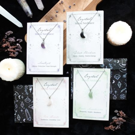 Crystal Moon Necklace On Greeting Card