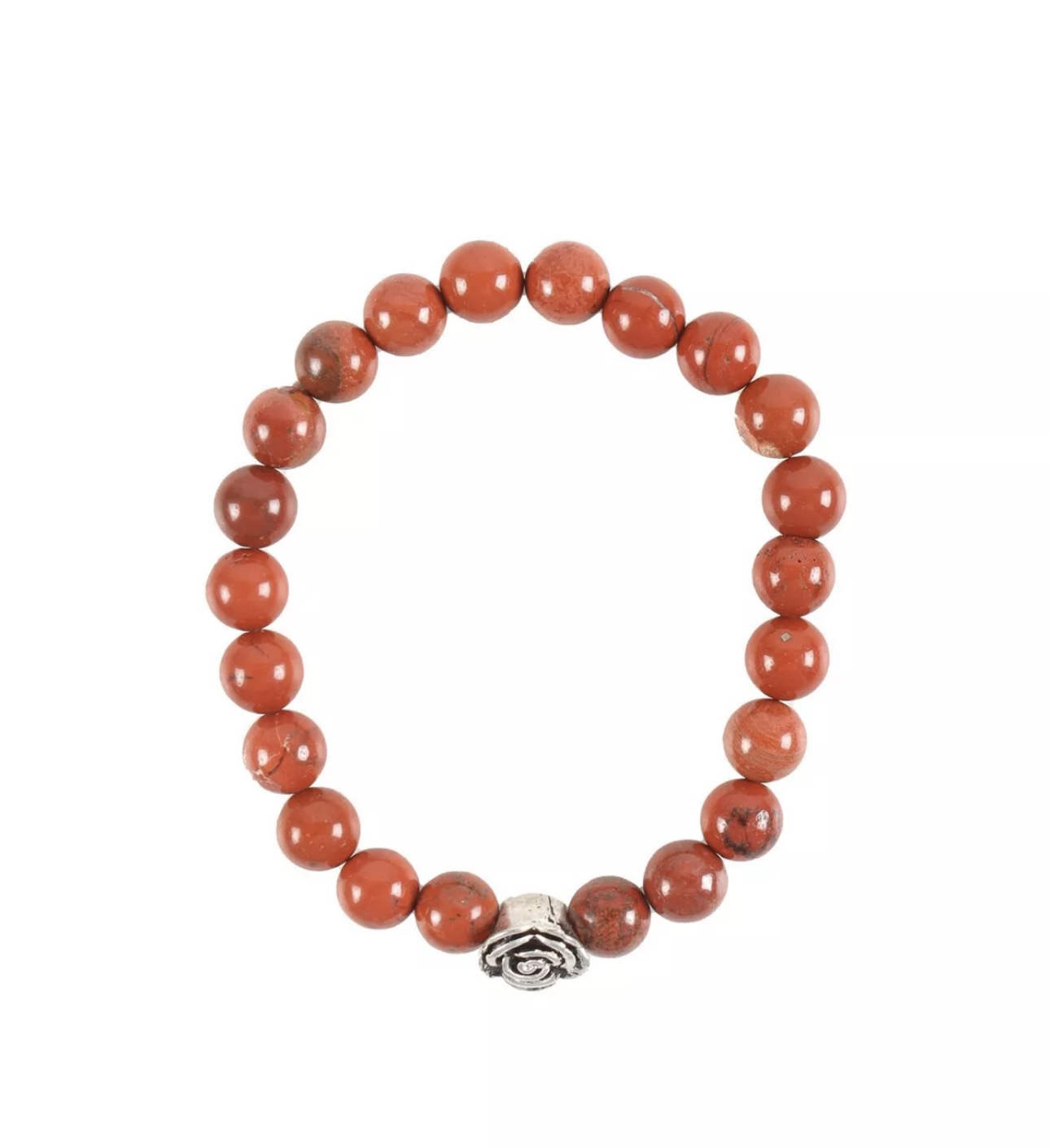 Stainless Steel Rose And Red Jasper Crystal Bracelet