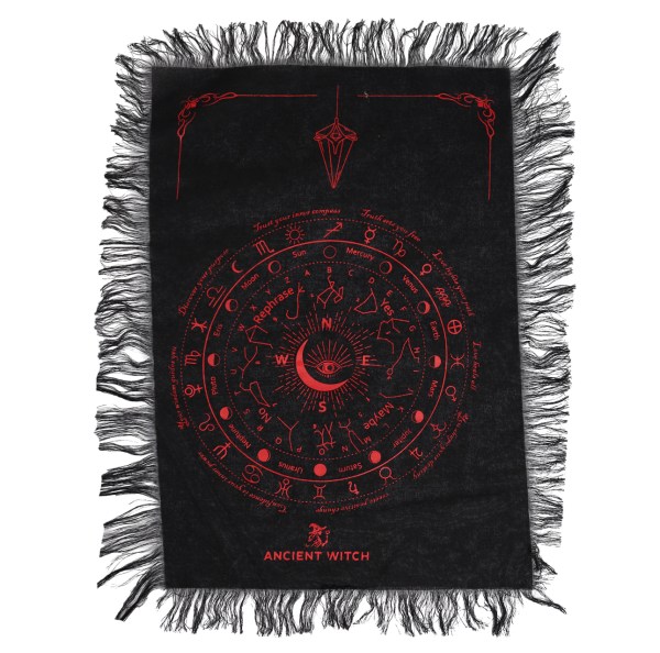 All Seeing Eye - Pendulum Divination/Altar Cloth - Black & Blood Red