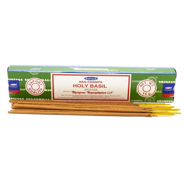 Satya Nag Champa Holy Basil Incense Sticks – (15g) | Fragrance for Meditation, Relaxation & Spiritual Practice