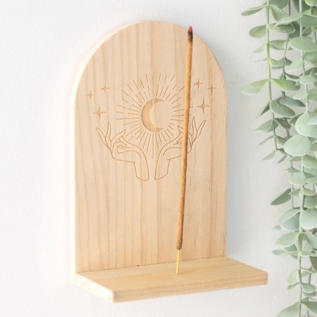 Natural Mystical Hands Incense Holder Shelf