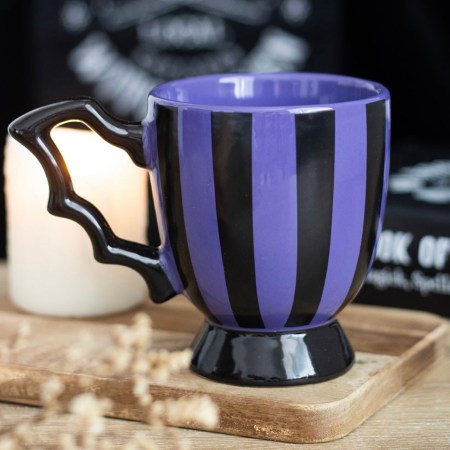 Purple Striped Bat Wing Teacup