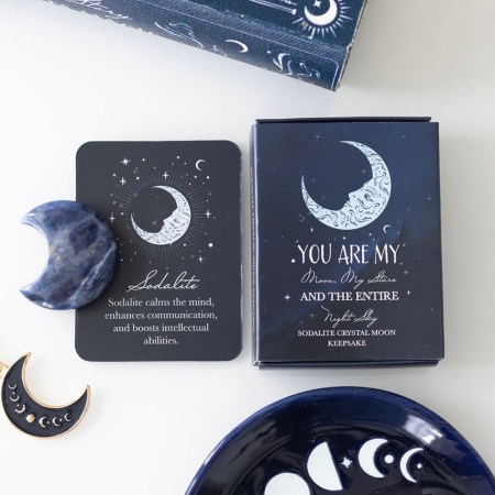 Sodalite Crystal Moon Keepsake Stone In A Box