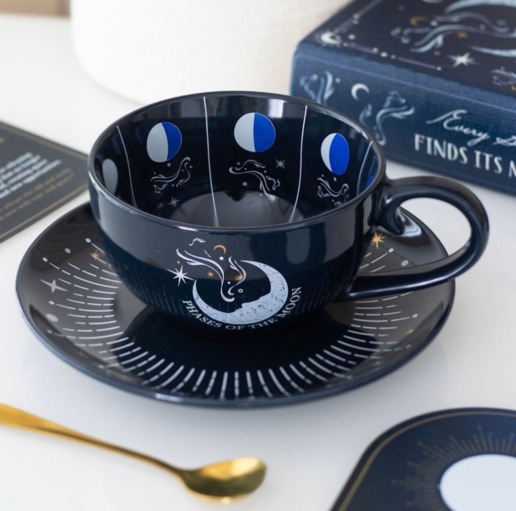 Blue Moon Phase Teacup And Saucer