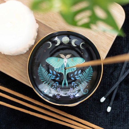 Luna Moth Ceramic Incense Plate Holder