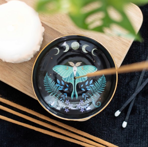 Luna Moth Ceramic Incense Plate Holder