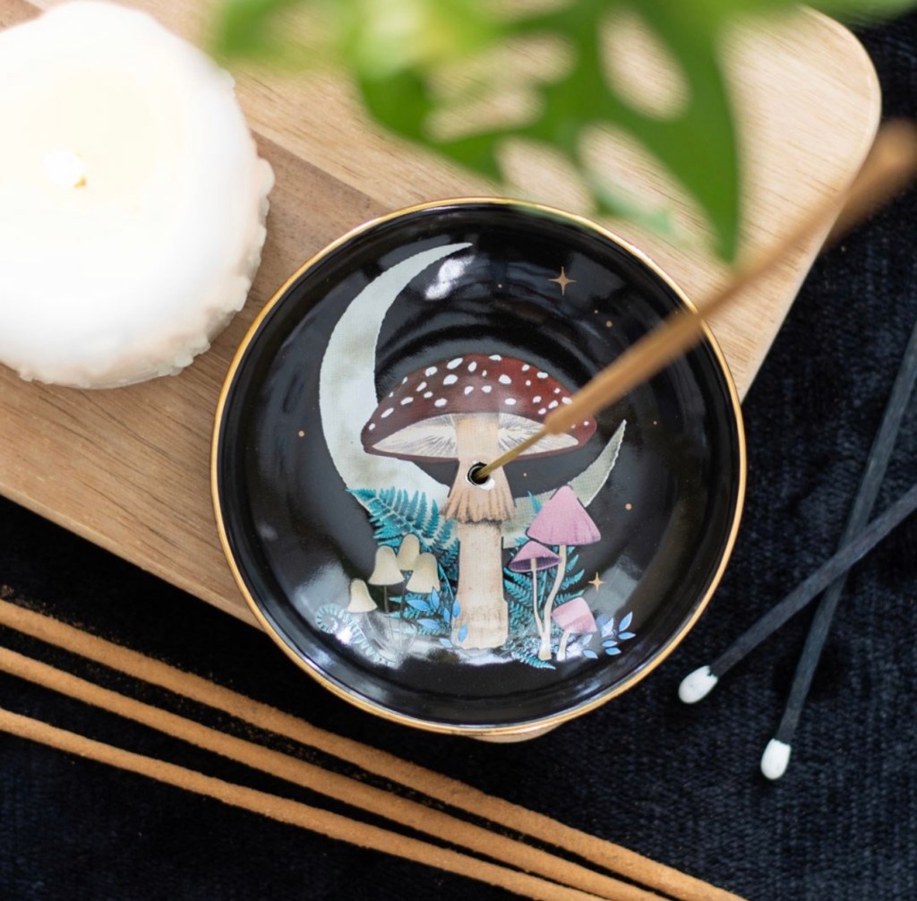 Forest Mushroom Ceramic Incense Plate Holder