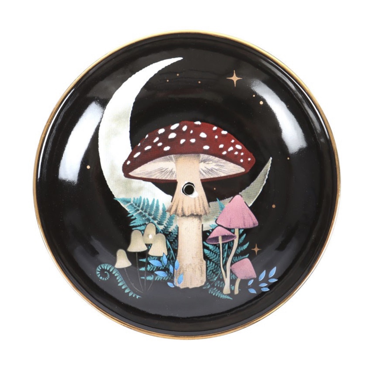 Forest Mushroom Ceramic Incense Plate Holder - Image 3