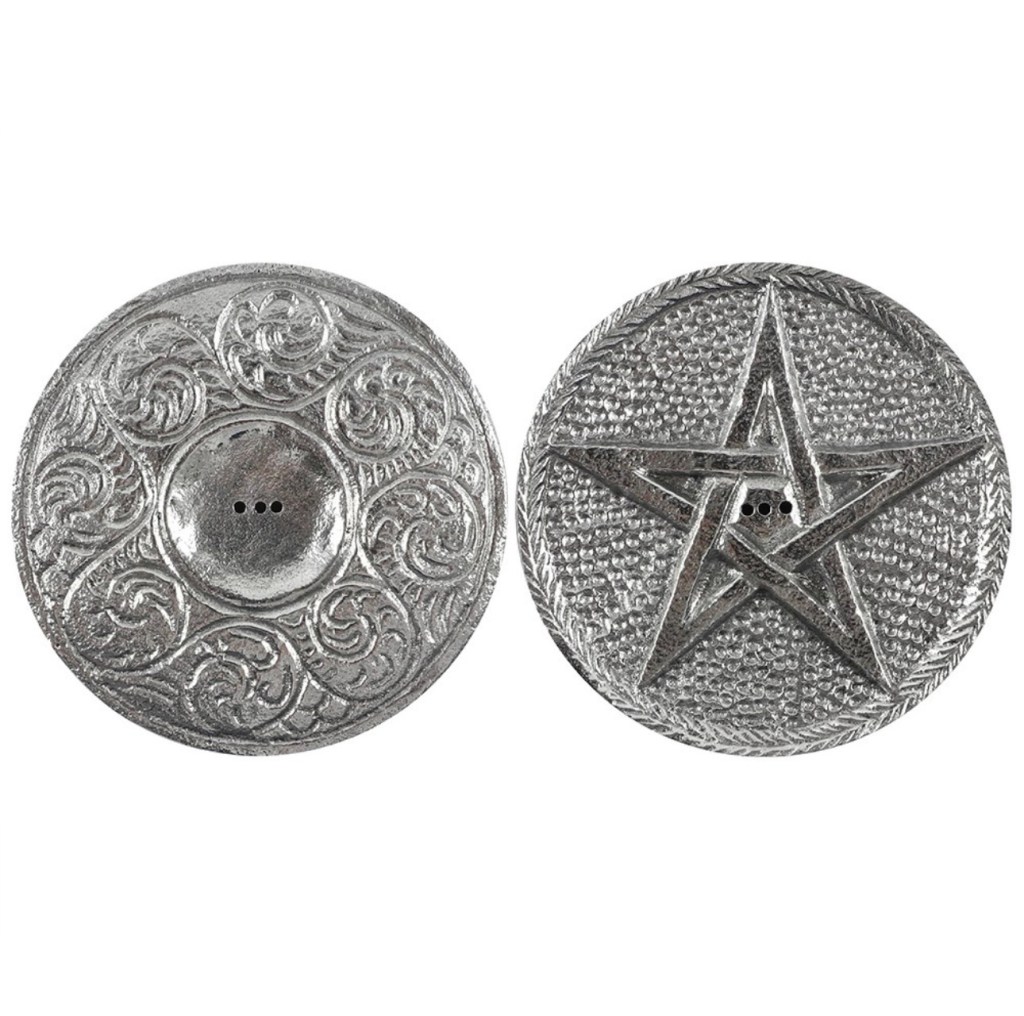 10cm Silver Pentagram Incense Holder