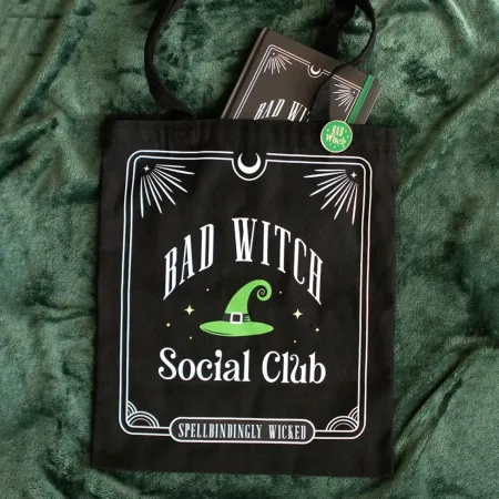 Bad Witch Social Club Polycotton Tote Bag With Pin Badge