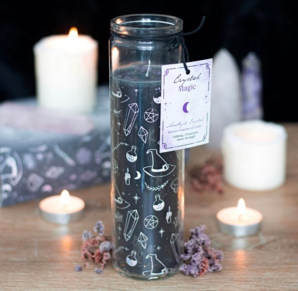 Crystal Witch Jasmine Tube Candle With Amethyst Chips