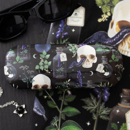 Venom & Vines All Over Skull Print Glasses Case