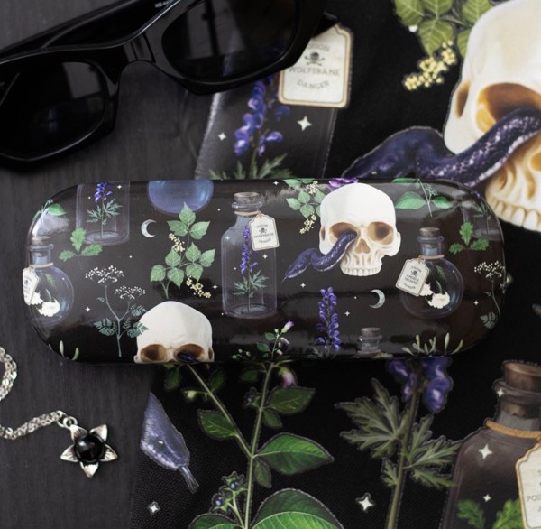 Venom & Vines All Over Skull Print Glasses Case