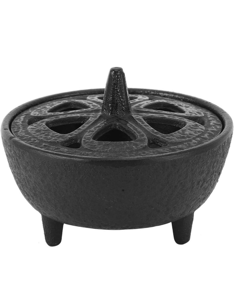 Black Cast Iron Incense Burner