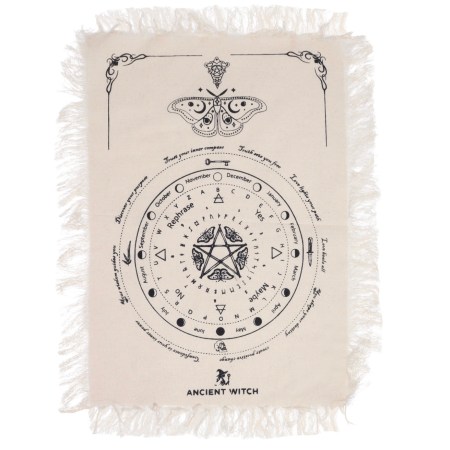 Mystic Moth - Pendulum Divination Cloth - Natural & Black