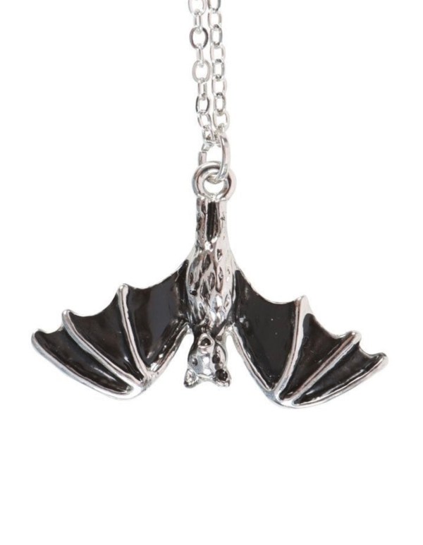 Stainless Steel Hanging Bat Pendant Necklace