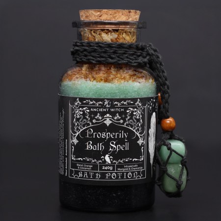 Bath Spell Potion & Aventurine Crystal Amulet - Prosperity