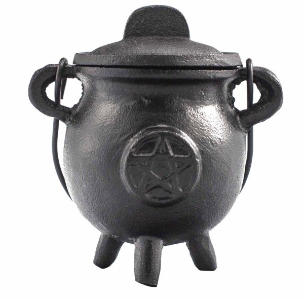 Cast Iron Cauldron with Pentagram 6.5x13cm