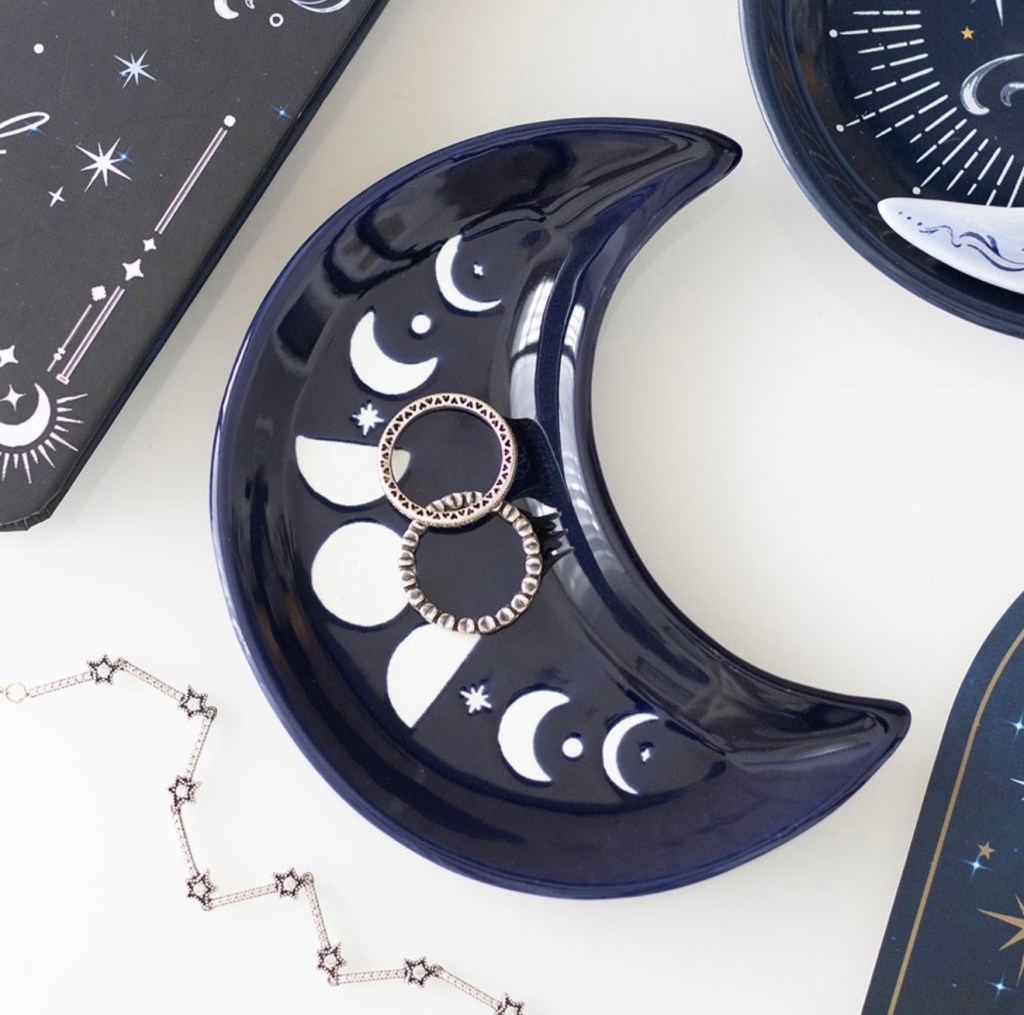 Blue Moon Phase Crescent Moon Trinket Dish