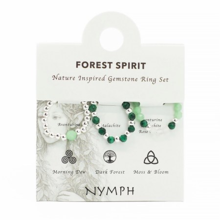 Nymph Spirit Gemstone Ring Set - Forest Spirit