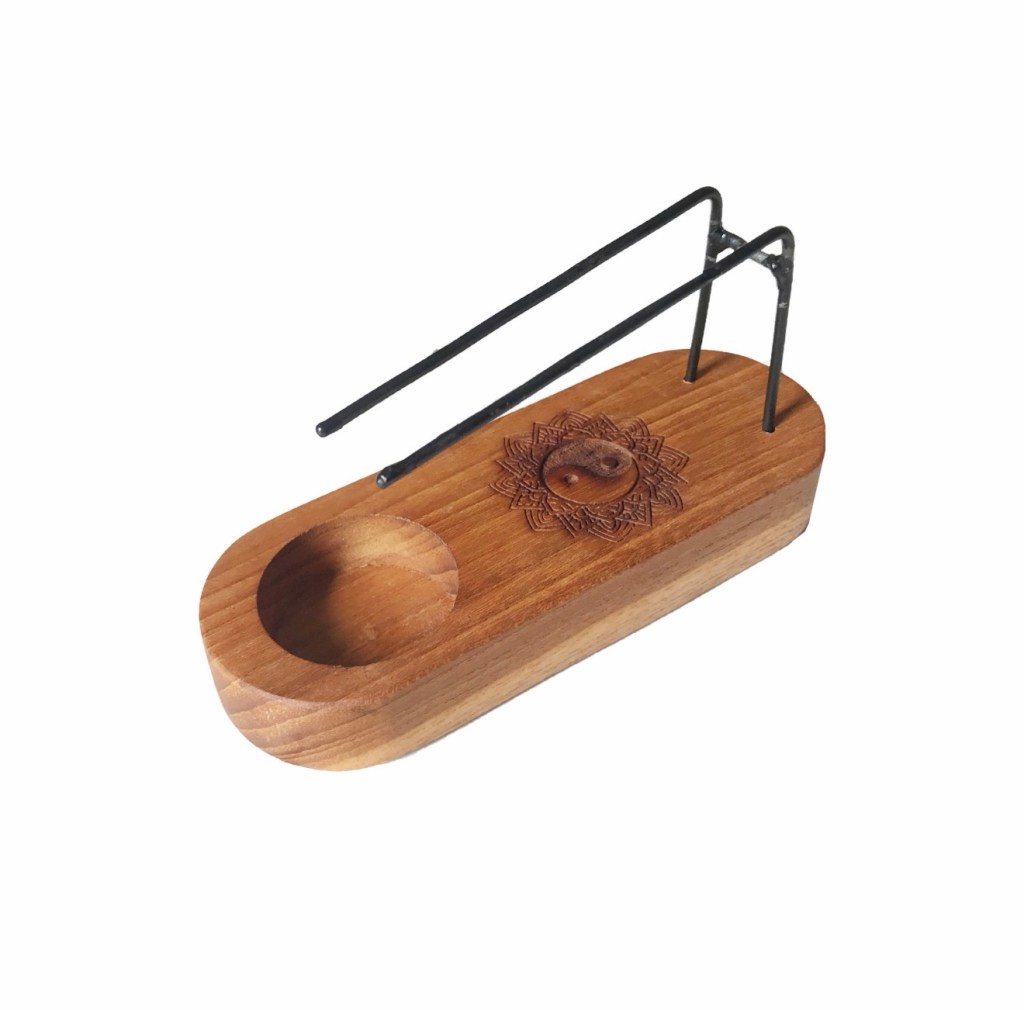 Small Palo Santo Heater - Teak Wood - Yin & Yang Design