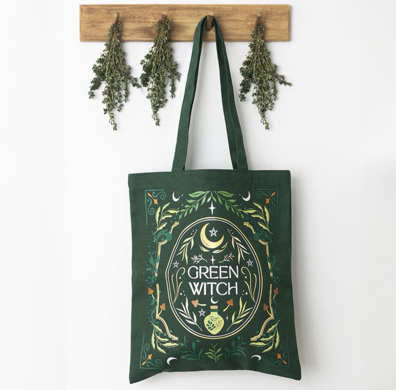 Green Witch Tote Bag - Image 2