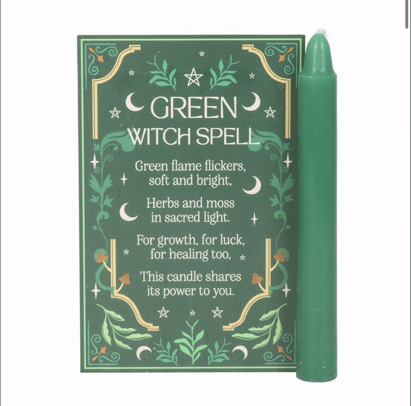Pack Of 12 Green Witch Spell Candles - Image 3