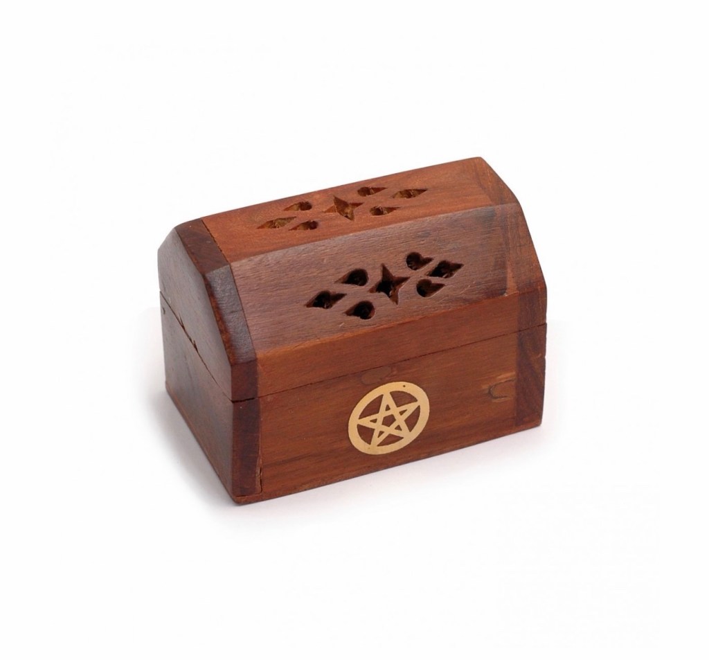 Small Incense Cone Burner With Brass Pentacle