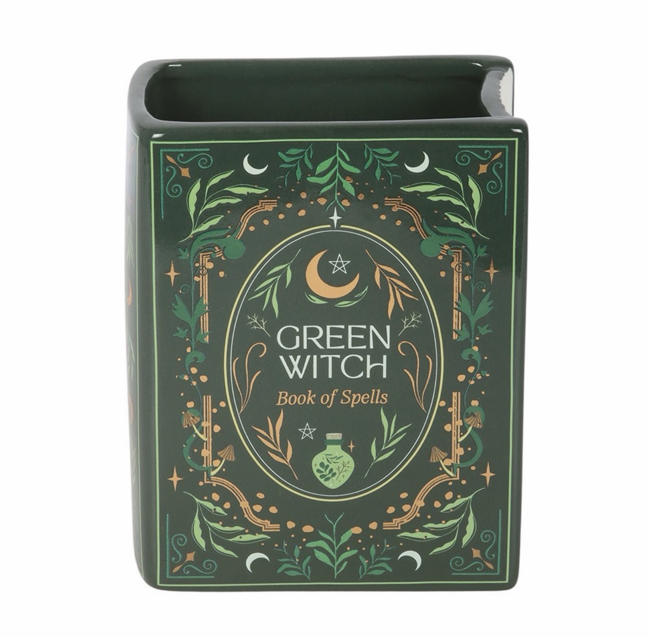 Green Witch Book Shaped Vase - Image 3