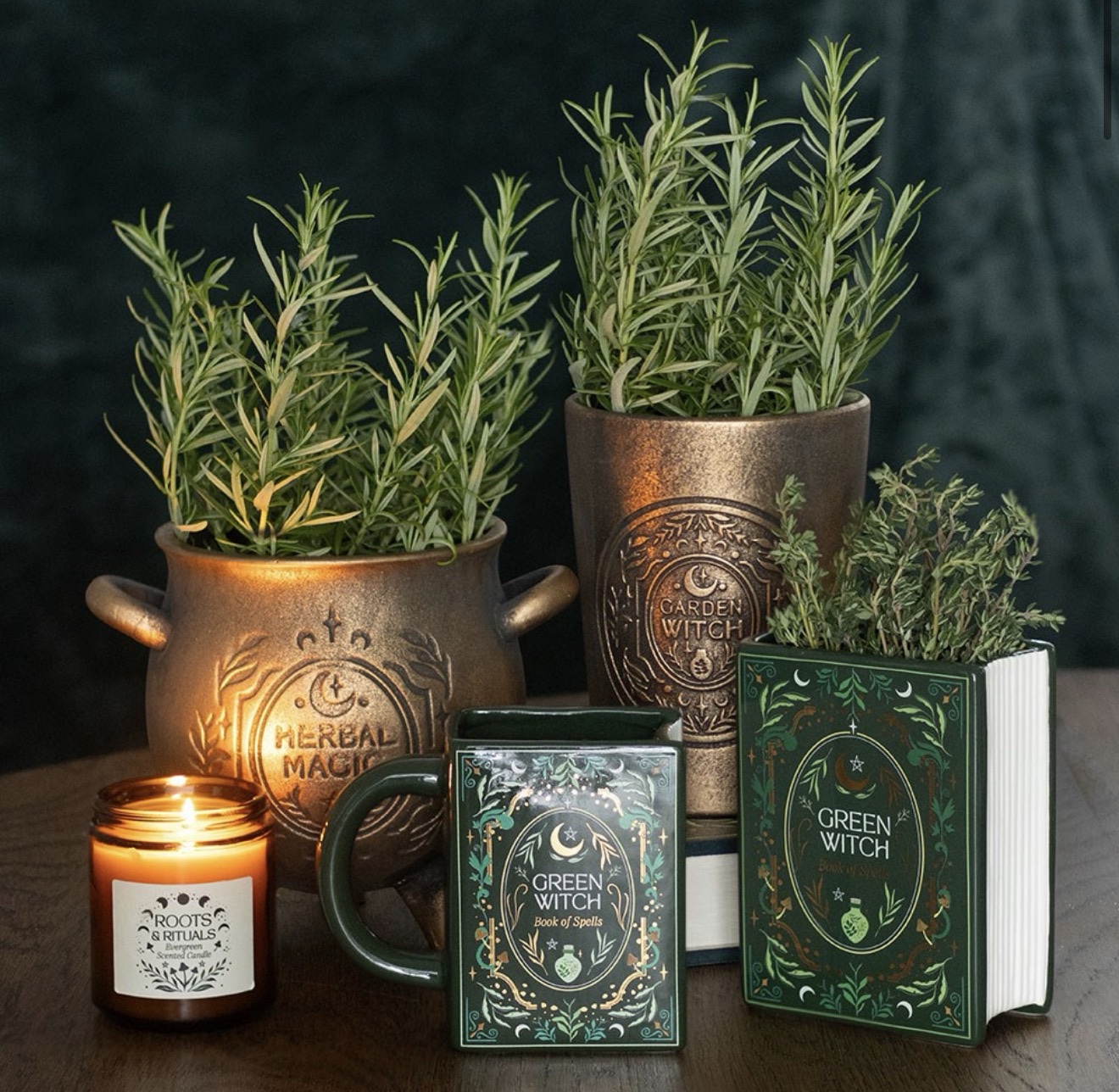 Green Witch Book Shaped Vase - Image 5