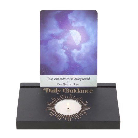 Black Daily Guidance Tarot Card Stand Tealight Holder