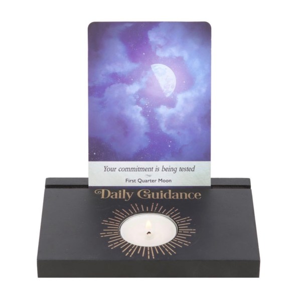 Black Daily Guidance Tarot Card Stand Tealight Holder