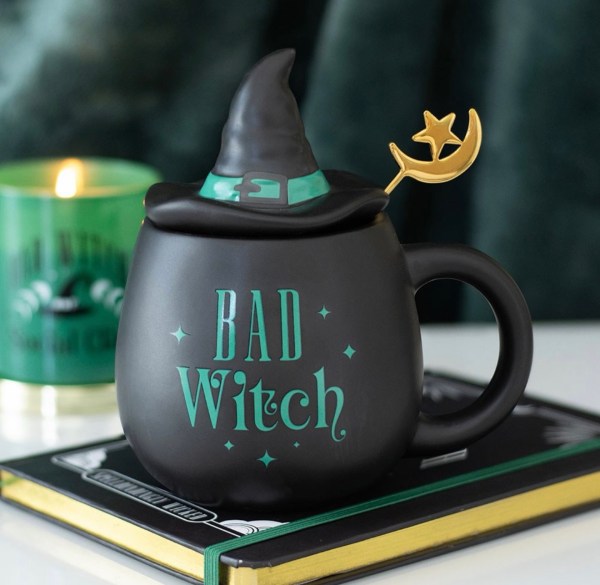 Bad Witch Lidded Mug With Spoon