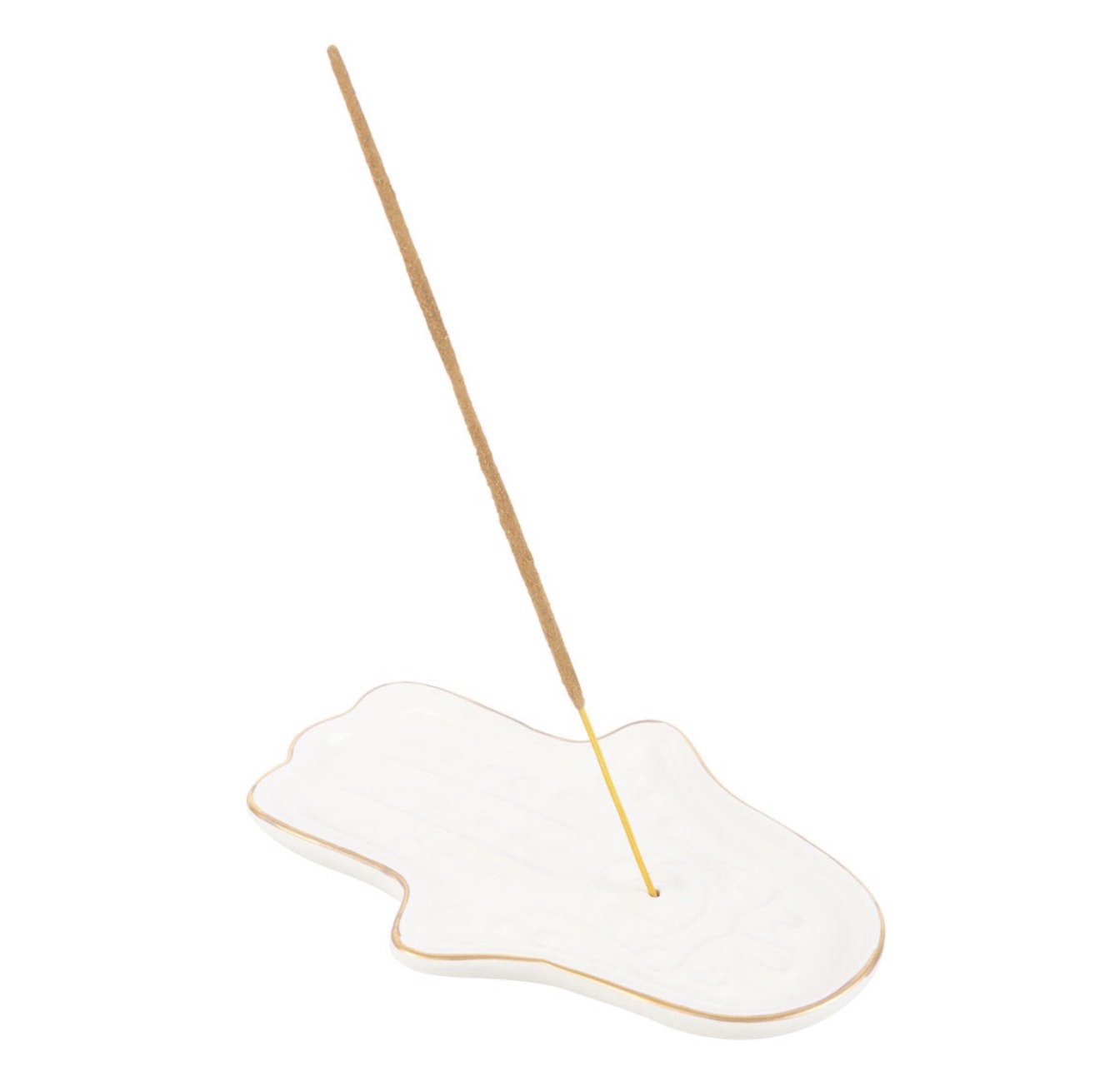 White Hamsa Hand Incense Stick Holder - Image 2
