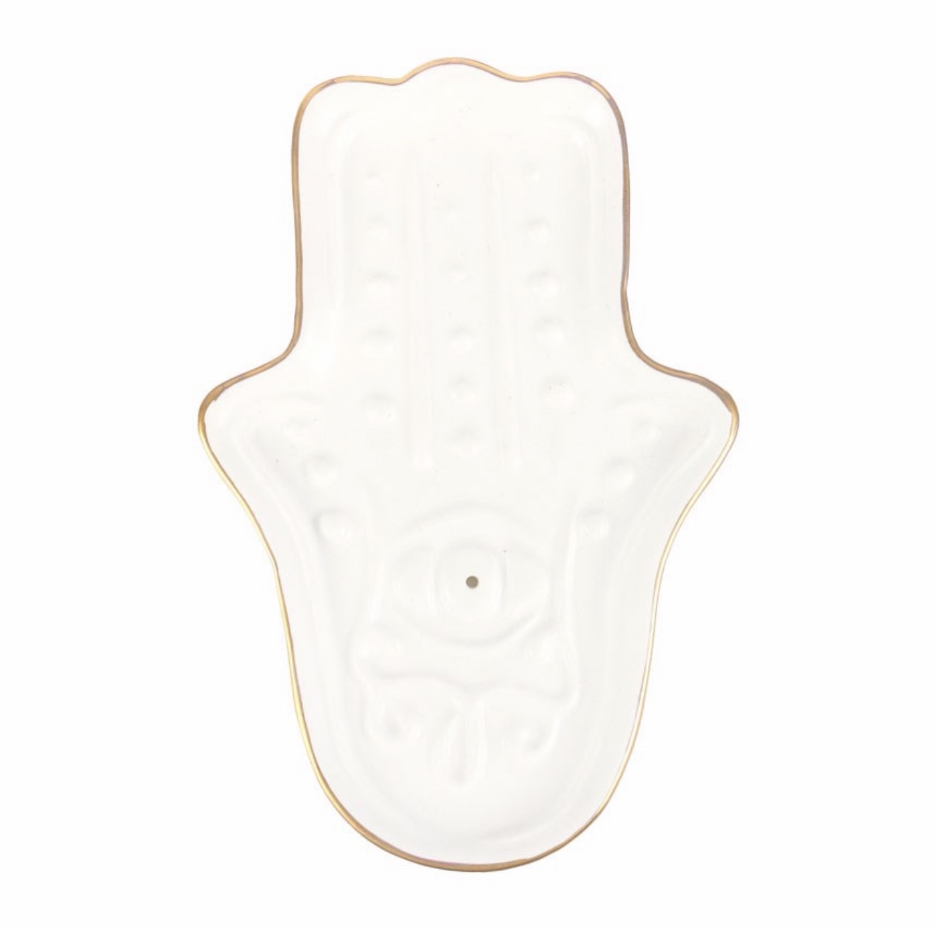 White Hamsa Hand Incense Stick Holder - Image 3