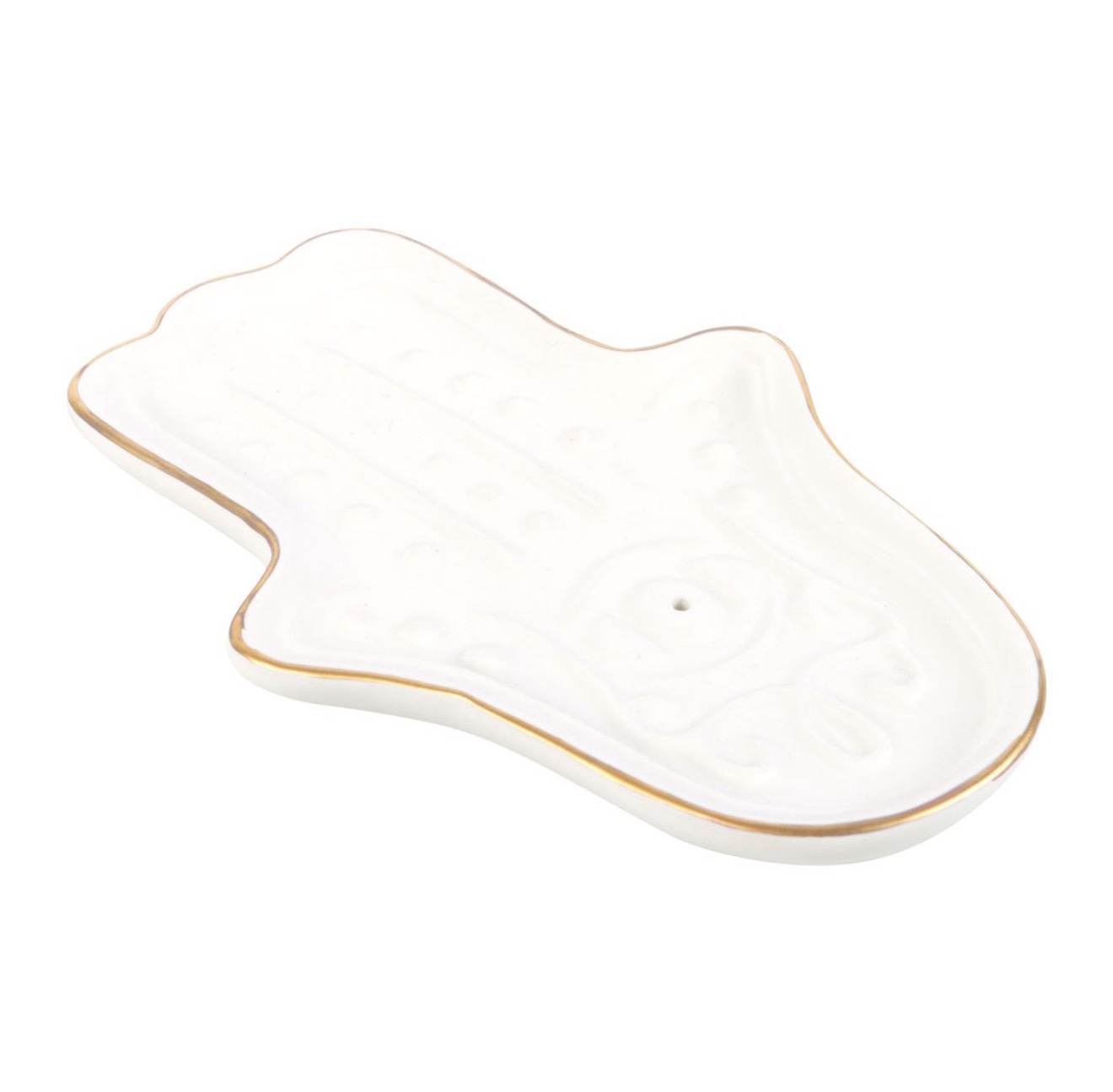 White Hamsa Hand Incense Stick Holder - Image 4