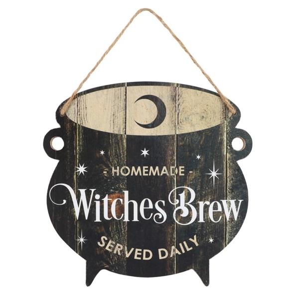Witches Brew Cauldron MDF Hanging Sign